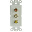 Decora Wall Plate Insert, White, 3 RCA Couplers (Red/White/Yellow), RCA Female - Part Number: 301-3000
