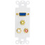 Decora Wall Plate Insert, White, 1 VGA Coupler and 3 RCA Couplers (Red/White/Yellow), HD15 Female and RCA Female - Part Number: 301-4001