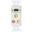 Decora Wall Plate Insert, White, 1 VGA Coupler and 3 RCA Couplers (Red/White/Yellow), HD15 Female and RCA Female - Part Number: 301-4001