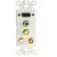 Decora Wall Plate Insert, White, with 1 VGA, 3.5mm Stereo and 3 RCA (Red/White/Yellow) Female Couplers - Part Number: 301-5000