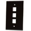 Keystone Wall Plate, Black, 3 Port, Single Gang - Part Number: 3012-02203