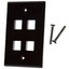 Keystone Wall Plate, Black, 4 Port, Single Gang - Part Number: 3012-02204
