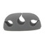 Silicone Desktop Cable Organizer w/ Adhesive backing, 3 Slot, Gray - Part Number: 30CM-10001