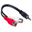3.5mm Stereo to Dual RCA Audio Adapter Cable, 3.5mm Male to Dual RCA Female (Red/White), 6 inch - Part Number: 30S1-01361