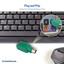 USB to PS/2 Keyboard/Mouse Adapter, Green, USB-A Female to PS/2 Male (Mini-Din 6) - Part Number: 30U2-26300