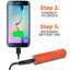 Powerocks 2800mAh Power Bank, 1 USB port, Includes Micro USB Charge Cable, Orange - Part Number: 30W1-62006