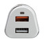 2 Port USB Car Charger, 2 x USB A, 5V 3A, Cigarette Lighter Plug, features Quick Charge v3.0 - Part Number: 30W1-70200