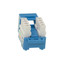 Cat5e Keystone Jack, Blue, RJ45 Female to 110 Punch Down - Part Number: 310-121BL