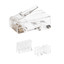 Cat6a RJ45 Crimp Connectors for Stranded Cable w/ wire insert guide & load bar, POE Compliant, 50 pieces - Part Number: 31D0-62050