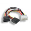LP4 5.25 Male to SATA 15-Pin Female x 2 Internal Computer Power Adapter Y Cable, 6in - Part Number: 31SA-006P
