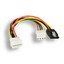 5.25 Male to 5.25 Female with SATA 15-Pin Female Power Y Cable, 8in - Part Number: 31SA-008P