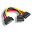 SATA 15-Pin Male / Sata 15-Pin Female x 2 Power Y Cable, 6 inch - Part Number: 31SA-02806