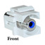 Keystone Insert, White, Recessed RCA Female Coupler (Blue RCA) - Part Number: 324-220WB