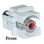 Keystone Insert, White, Recessed RCA Female Coupler (Red RCA) - Part Number: 324-220WR