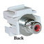 Keystone Insert, White, Recessed RCA Female Coupler (Red RCA) - Part Number: 324-220WR
