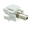 Keystone Insert, White, Recessed 3.5mm Stereo Female Coupler - Part Number: 324-350WH