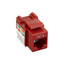 Cat6 Keystone Jack, Red, RJ45 Female to 110 Punch Down - Part Number: 326-121RD