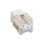 Cat6 Keystone Jack, White, RJ45 Female to 110 Punch Down - Part Number: 326-121WH