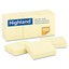 3M Post-it Notes, Highland Yellow, 1 3/8 in x 1 7/8 inch 100-sheet pads, 12 pads/pack - Part Number: 3401-00111