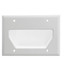 3-Gang Recessed Low Voltage Cable Plate, White - Part Number: 45-0003-WH