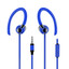 Flexible In-Ear Buds w/ In-Line Mic, Sports Ear Clip, 3.5mm, Blue - Part Number: 5002-124BL