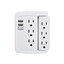 6-Outlet Swivel Wall Tap w/500J Surge Protection. 2 USB A Charging ports, 2.1A - Part Number: 50W1-30106