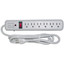 Surge Protector, 6 Outlet, Gray, Vertical Outlets, 3 MOV, 540 Joules, EMI / RFI, Power Cord 6 foot - Part Number: 51W1-01206