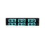 LGX Compatible Adapter Plate featuring a Bank of 6 Multimode Duplex SC Connectors in Aqua for OM3 and OM4 10Gbit applications, Black Powder Coat - Part Number: 68F3-20060