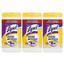 Case of 3 - Lysol Dual Action Disinfecting Wipes, Citrus, 7 x 8, 75/Canister - Part Number: 8303-00106PK