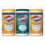 Clorox Disinfecting Wipes, 7 x 8, Fresh Scent/Citrus Blend, 75/Canister, 3/Pk - Part Number: 8303-02201