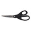 Universal Stainless Steel Office Scissors, 8 inches Long, 3.75 inch Cut Length, Black Straight Handle - Part Number: 9005-20122