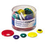Officemate Assorted Magnets, Circles, Assorted Sizes & Colors, 30/Tub - Part Number: 9005-21201