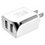 2 Port USB Wall Travel Charger, 2 USB A Charging Ports, 3.1 Amps total, White - Part Number: 90W1-30320WH
