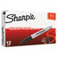 Sharpie Super Permanent Marker, Fine Bullet Tip, Black, 12/Pack - Part Number: 9312-10213