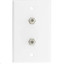 TV Wall Plate with 2 F-pin Couplers, White - Part Number: ASF-20252WH