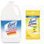 Lysol Disinfectant Heavy-Duty Bathroom Cleaner Concentrate, 1 gal Bottle, and Case of 24 - Lysol Disinfecting Wipes, 7 x 8, Lemon, 15 Wipes/Pack - Part Number: KIT-LYSOL-37