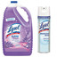 Lysol Clean and Fresh Multi-Surface Cleaner and Disinfectant, Lavender and Orchid Essence, 144 oz Bottle, and Case of 12 - Lysol Disinfectant Spray, Crisp Linen, 19oz Aerosol Cans - Part Number: KIT-LYSOL-44