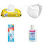 KN95 Face Mask, 5 / bag + Lysol Disinfecting Wipes, 7 x 8, Lemon, 80 Wipes/Pack + Purell Advanced Hand Sanitizer Refreshing Gel, Clean Scent, 2 oz, Squeeze Bottle + Lysol Disinfectant Spray To Go, Crisp Linen, 1oz Aerosol - Part Number: KIT-TRAVEL-1