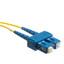 LC/UPC to SC/UPC OS2 Duplex 2.0mm Fiber Optic Patch Cord, OFNR, Singlemode 9/125, Yellow Jacket, Blue Connector, 2 meter (6.6 ft) - Part Number: LCSC-01202