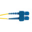 LC/UPC to SC/UPC OS2 Duplex 2.0mm Fiber Optic Patch Cord, OFNR, Singlemode 9/125, Yellow Jacket, Blue Connector, 5 meter (16.5 ft) - Part Number: LCSC-01205