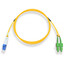 LC/UPC to SC/APC OS2 Duplex 2.0mm Fiber Optic Patch Cord, OFNR, Singlemode 9/125, Yellow Jacket, Blue LC + Green SC Connector, 1 meter (3.3 ft) - Part Number: LCSC-01301