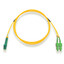 LC/APC to SC/APC OS2 Duplex 2.0mm Fiber Optic Patch Cord, OFNR, Singlemode 9/125, Yellow Jacket, Green Connector, 1 meter (3.3 ft) - Part Number: LCSC-01401