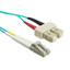 LC/UPC to SC/UPC OM3 Duplex 2.0mm Fiber Optic Patch Cord, OFNR, Multimode 50/125, Aqua Jacket, Beige Connector, 1 meter (3.3 ft) - Part Number: LCSC-31001