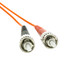 LC to ST OM1 Duplex 2.0mm Fiber Optic Patch Cord, Multimode 62.5/125, Orange Jacket, Beige LC Connector, Red/Black Boot ST, 4 meter (13.1 ft) - Part Number: LCST-11104