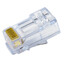 Simply45 Cat5e Pass Through RJ45 Crimp Connectors, Solid 24AWG/Stranded 28-26AWG, Blue Tint, Jar 100 pieces - Part Number: S45-1500