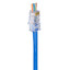 Simply45 Cat5e Pass Through RJ45 Crimp Connectors, Solid 24AWG/Stranded 28-26AWG, Blue Tint, Clamshell 50 pieces - Part Number: S45-1501