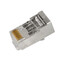 Simply45 Shielded Cat5e Pass Through RJ45 Crimp Connectors, Solid 24AWG/Stranded 28-26AWG,  Jar 50 pieces - Part Number: S45-1550