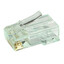 Simply45 Cat6 Pass Through RJ45 Crimp Connectors, Solid 23AWG/Stranded 26-24AWG, Green Tint, Jar 100 pieces - Part Number: S45-1600