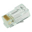 Simply45 Cat6 Pass Through RJ45 Crimp Connectors, Solid 23AWG/Stranded 26-24AWG, Green Tint, Jar 100 pieces - Part Number: S45-1600