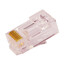 Simply45 Cat6a Pass Through RJ45 Crimp Connectors, Solid 23AWG, Red Tint, Hi/Lo Stagger, Clamshell 100 pieces - Part Number: S45-1700